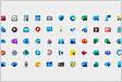 Símbolos e ícones de Designer de afinidade no estilo Windows